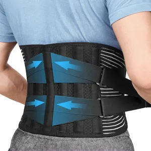 AMZ Ceinture de soutien dorsale respirante Offres Spéciales pour soulager les douleurs lombaires avec 6 supports