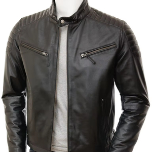 Veste en cuir pour homme en peau de mouton véritable première couche, design personnalisé OEM 2025, imperméable, respirante, écologique, style streetwear - Product Image 1
