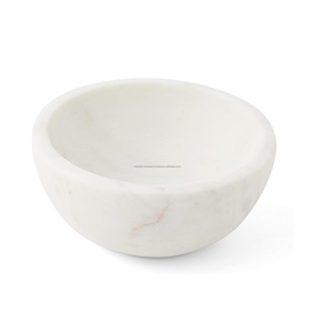 Cuenco Decorativo de Mármol Blanco Natural Hecho a Mano para Decoración del Hogar, Elegante Cuenco de Frutas de Piedra Sólida Pulida, Centro de Mesa, Artículo de Regalo - Product Image 5