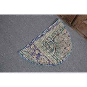 Alfombra de 2.4x1.4 pies, Alfombra Turca Vintage, Alfombra de Lana Azul - Product Image 3