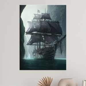 Art fantaisiste nautique Misty : Toile imprimée pour une décoration élégante, TOILE ENROBÉE - Product Image 1