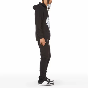 100% Cotton Lightweight Quick Dry Two-Piece Full-Length Breathable Unisex Winter Hoodie Sweatpants Jogger Cargo <b>Pants</b> Tracksuits - Product Image 3