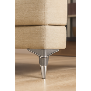 Modern Silver Triangle Plastic Furniture <b>Leg</b> with Chrome Strips 19cm <b>for</b> Living Room Use on <b>Sofa</b> Easy Installation - Product Image 2