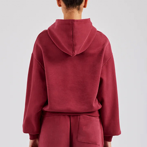 Sweat-shirt à capuche surdimensionné personnalisé avec logo pour femme, en coton lourd 100%, coupe ample, streetwear, pull en molleton, épaules tombantes, sweat-shirt d'hiver - Product Image 2