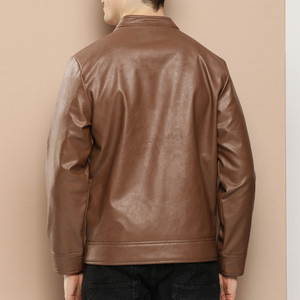 Blouson aviateur d'hiver en cuir de chèvre noir personnalisé à la mode pour hommes imperméable et écologique avec support véritable - Product Image 3