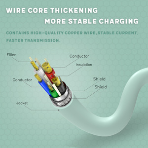 MFi Certified 1M Tangle-Free <b>for</b> Silicone Charging <b>Cable</b> Tinned Copper Conductor Soft USB IOS Devices <b>Computers</b> Sync Stock - Product Image 5