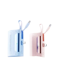 Mini station d'alimentation portable à charge rapide 10000mAh avec écran LED et câbles intégrés, chargeur de voyage pour téléphone