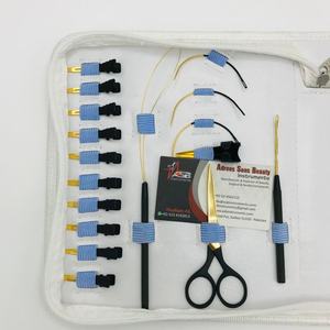 Kit d'outils d'extension de cheveux professionnel or noir Micro-lien pinces Clips ciseaux boucle bande pince acier inoxydable de haute qualité - Product Image 3