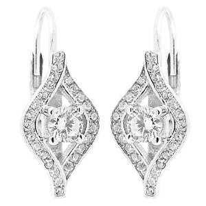 Art Palace 925 Silver Gold Plated Zircon <b>Earrings</b> Geometric Shape Brilliant Cut Bezel Setting Clip-On Women's Classic Wedding - Product Image 1