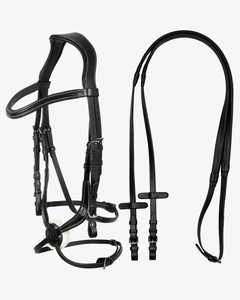Couro de alta qualidade Jumping Figura 8 Bridle Fantasia Costurado Perfeito Quadrado Levantado Dupla Fivela Equestrianism Ocidental Cavalo - Product Image 3