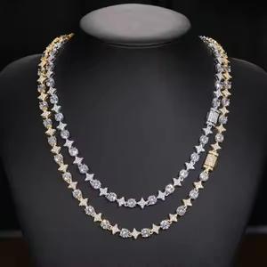 Chaîne en diamant Moissanite à maillons cubains de 16 mm personnalisée de haute qualité Chaîne en argent sterling 925 avec diamant en or rose blanc - Product Image 4