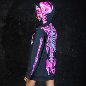 Sweat à capuche d'Halloween surdimensionné de luxe de haute qualité pour hommes Logo brodé personnalisé Noir lourd pour l'hiver - Product Image 2