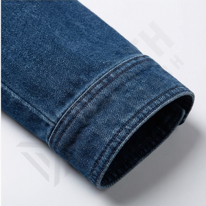 Veste en jean décontractée pour homme, style rétro, coupe décontractée, toile durable, bleu délavé, polyvalente, confortable, à porter tous les jours - Product Image 6