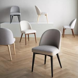 เก้าอี้ทานอาหารทันสมัย ทำจากไม้สักแท้คุณภาพสูง หุ้มด้วยผ้า สำหรับพักผ่อนภายในบ้าน ใช้กับโต๊ะได้ - Product Image 4