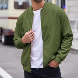 Chaqueta Bomber de alta calidad 2024 con estampado de logotipo personalizado, nuevo diseño, chaqueta Bomber ligera con cremallera para hombres con manga larga - Product Image 2