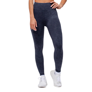 Diseño de logotipo personalizado Ropa deportiva de LICRA Mujeres Cintura alta Lavado ácido Legging Precios al por mayor Hecho Mejor calidad Legging de tela - Product Image 1