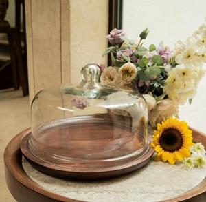 Soporte para Pastel de Madera Antigua de Grado Alimenticio con Cubierta de Vidrio, Soporte para Pasteles y Repostería, Decoración para Desayuno, Soporte para Cupcakes al Mejor Precio - Product Image 1