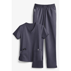 Combinaisons de travail unisexes personnalisables en gros OEM, commande en gros, tissu extensible quadridirectionnel, haut à col en V, pantalon à taille élastique, ensembles de blouses médicales unisexes - Product Image 1