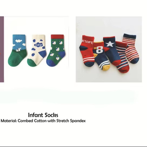 Chaussettes d'hiver décontractées pour enfants 100% coton extensible Bébés garçons/filles Toucher doux Respirant Antibactérien Écologique Logo personnalisé - Product Image 1
