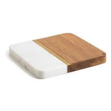 Ensemble de 4 sous-verres en marbre doré personnalisés, porte-tapis de boisson en bois de liège carré pour tasses à vin, bière et cocktails - Product Image 2