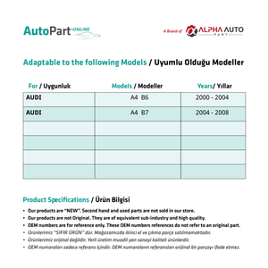 Clip de lève-vitre droit pour Audi A4 B6/B7 (livraison depuis le fabricant turc) Code produit: WR2332 - Product Image 2