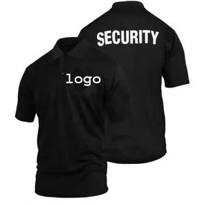 Black Security Polo Shirt Custom Embroidered T-shirt Polo Tee Premium Quality Security Guard Officer Staff Plain Uniform