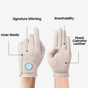 Gants de golf en cuir de mouton pur de couleur unie faits sur mesure, respirants et antidérapants, gants en cuir pour hommes - Product Image 2