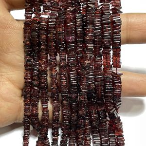 Cuentas Heishi cuadradas de granate rojo, piedras preciosas naturales de 5MM, Centro de hebra larga de 14 pulgadas perforado para la fabricación de joyas - Product Image 2