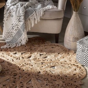 Tapis rond en jute naturel tissé à la main, grand tapis de style bohème, écologique, décoratif pour le salon, la chambre à coucher, la décoration de la maison - Product Image 3
