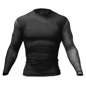Full Sleeve <b>Black</b> Elastic Tight Workout <b>Shirt</b> Men Workout Clothing Sports Wholesale <b>Compression</b> <b>Shirts</b> - Product Image 3