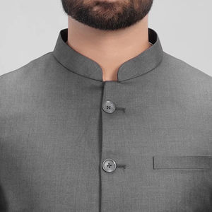 La Scoot, traje básico Formal de 2 piezas con cuello levantado para hombre, poliéster sólido, viscosa, longitud larga, ajuste Regular, transpirable - Product Image 1