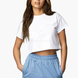 เครื่องแต่งกายลำลองคุณภาพพรีเมี่ยมของผู้หญิงเสื้อครอปท็อปน้ำหนักเบาสำหรับฤดูร้อน - Product Image 1