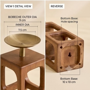 Porte-bougie en bois de manguier fait main, très demandé pour Noël, les mariages et la maison/bureau - Taille et forme personnalisables - Product Image 4
