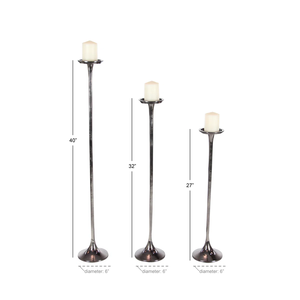 Meilleures ventes : Porte-bougie décoratif unique en aluminium argenté, support de bougie pour ornement de table de mariage - Product Image 5