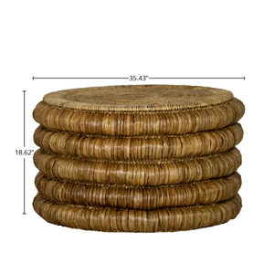 โต๊ะน้ำชาผักตบชวาสานทำจากเวียดนามวัสดุเป็นมิตรต่อสิ่งแวดล้อมเฟอร์นิเจอร์บ้านของตกแต่งบ้าน - Product Image 4