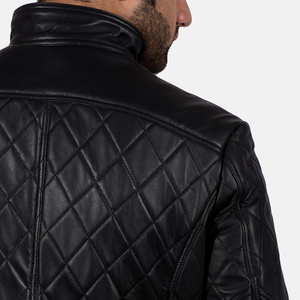 Veste en cuir de luxe unisexe noire avec col rond et fermeture éclair, imperméable et respirante, design d'hiver, veste de haute qualité - Product Image 6