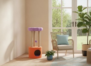 Griffoir Amistar de haute qualité avec fausse fourrure et une hauteur de 95 cm pour chats et chatons de toutes races et tailles - Product Image 6