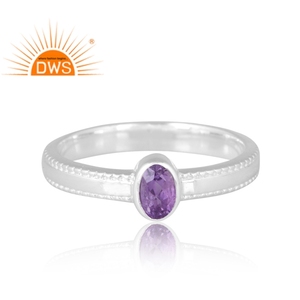 Nuevo diseño elegante 925 anillo de piedras preciosas de amatista Natural de plata para mujer joyería personalizada para mujer regalo para ella - Product Image 3
