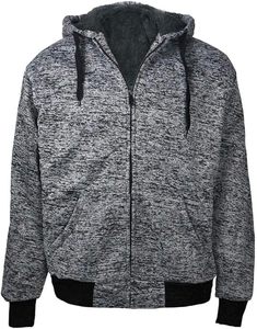 Sweat-shirt à capuche zippé pour homme, en polaire polyester/coton, coupe classique, écologique, brodé, hiver 2024 - Product Image 1