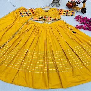 Último diseñador pesado algodón bordado espejo trabajo Lehenga Choli por FabZone - Product Image 3