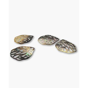 Tapas de cuentas de filigrana con diseño de ala de mariposa, nácar negro - Product Image 5