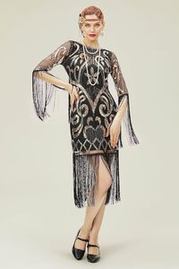 Vestido de lentejuelas de poliéster, entallado, corto, formal, de fiesta, informal, con mangas largas - Product Image 5