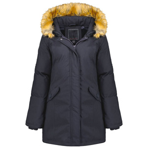 Chaqueta Parka Clásica con Capucha de Piel, Cierre de Cremallera y Puños Elásticos, Cómoda para el Invierno, para Mujer, Chaqueta de Moda para Viajes en Clima Frío - Product Image 2