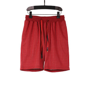 Short rouge décontracté pour hommes, rayures, cordon de serrage à la taille, course à pied, avec Service OEM, coton personnalisé, toutes tailles - Product Image 1