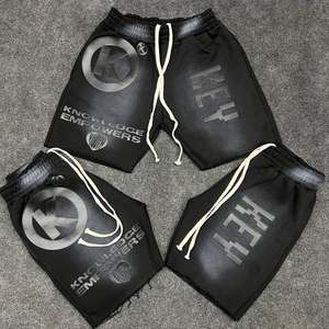 กางเกงขาสั้นผู้ชายผ้าฟลีซคอตตอน 100% น้ำหนัก 360 กรัม พิมพ์ลายแบบซับลิเมชั่น ขอบลูกไม้ด้านหน้า ป้องกันรอยยับ ระบายอากาศ แห้งเร็ว เอวยืดหยุ่นปานกลาง - Product Image 4