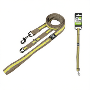 Laisse pour animaux de compagnie bicolore avec bandes réfléchissantes et deux poignées, accessoire haut de gamme pour des promenades faciles avec votre animal. - Product Image 2