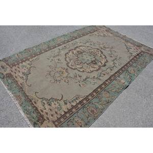 Alfombra turca Vintage, área grande de 5,6x8,7 pies, forro de látex de lana marrón verde, Patchwork para adolescentes, alfombra Rectangular para pasillo y habitación - Product Image 2