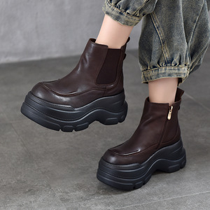 รองเท้าบูทหุ้มข้อลำลองสำหรับผู้หญิง รองเท้าบูทส้นสูงแบบมีสายรัดข้อเท้า รองเท้าบูทส้นสูงสำหรับผู้หญิง ดีไซน์หัวเข็มขัด รองเท้าบูทแฟชั่นสำหรับผู้หญิง รองเท้าบูทผูกเชือก รองเท้าบูทฤดูหนาว - Product Image 2