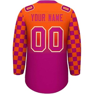 Maillot de hockey sur glace homme personnalisé manches longues brodé sublimation col V qualité professionnelle - Product Image 2