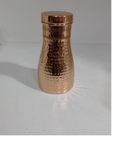 Design <b>Metal</b> Copper Water Bottle with Lid Multipurpose for detox water and boosting immunity naturally Insulated Travel - Product Image 3